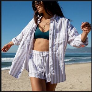 Left on Friday Getaway Button Down - Beach / Coconut S/M